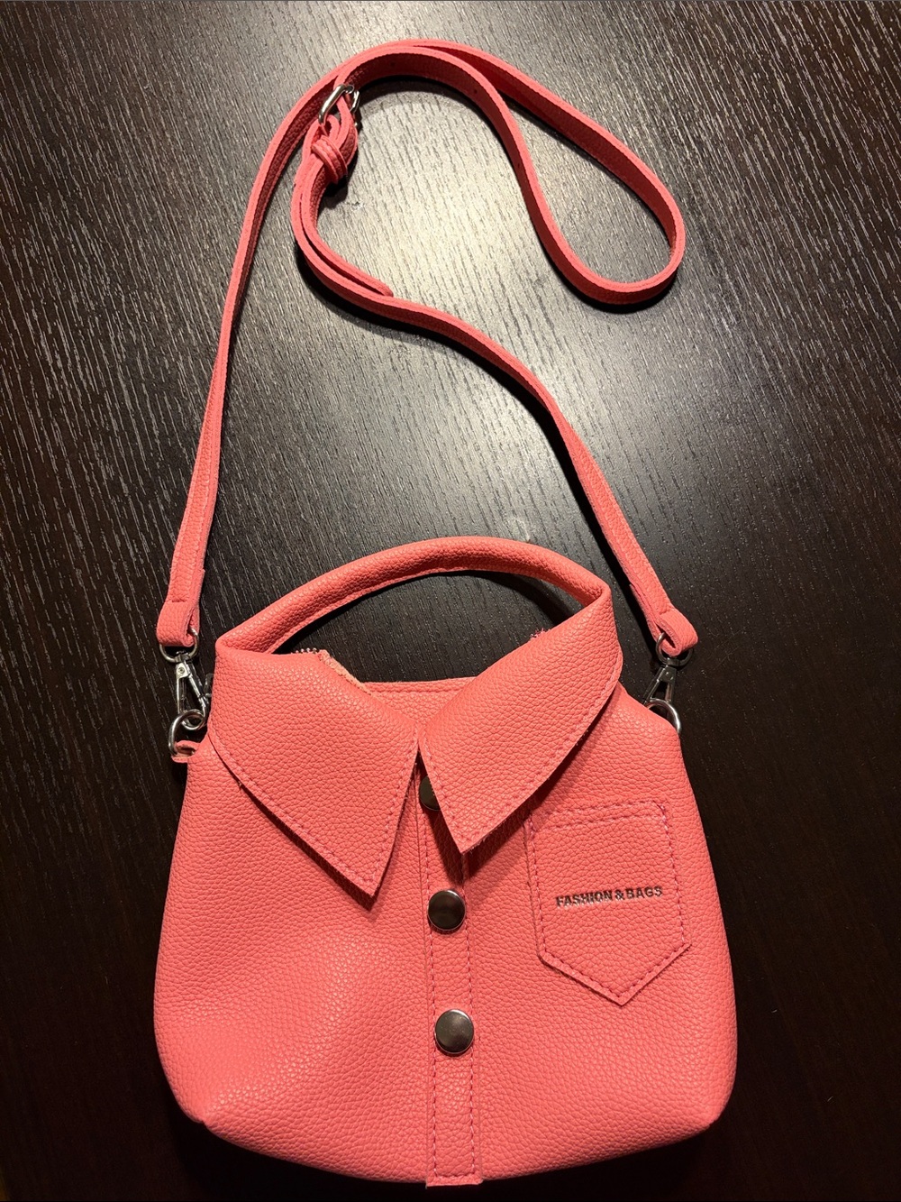 NOT WORN-Stylish ‘Pink’ Crossbody Bag with Button-Front Detail